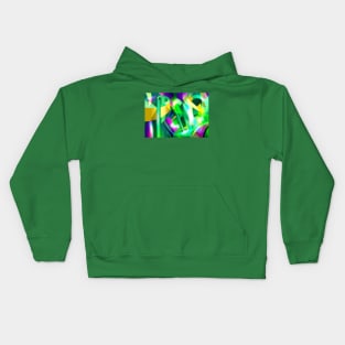 GREEN-ACID Cubism Abstract Digital Art # 07 Kids Hoodie